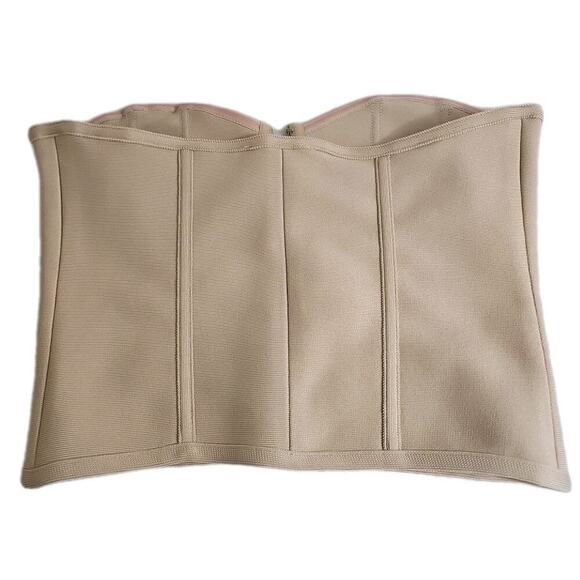 Pretty Little Thing ~Woman Size 4~Stone Bandage Hook & Eye Structured Corset NWT - Picture 6 of 11